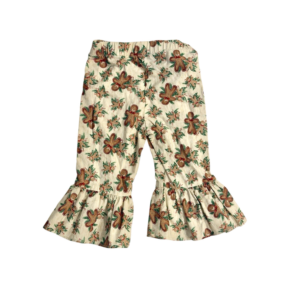 Ricrac & Ruffles Christmas Gingerbread Ruffle Pants‎ Baby Girl 3-6m Holiday